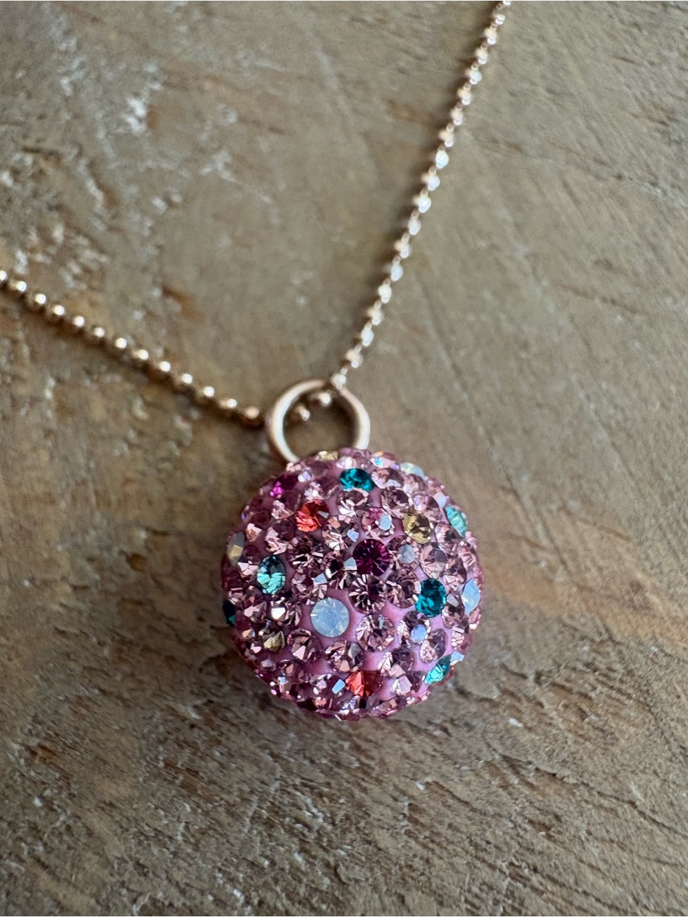 Authentic Hillberg & Berk Limited Edition Birthday Cake Sparkle Ball necklace.